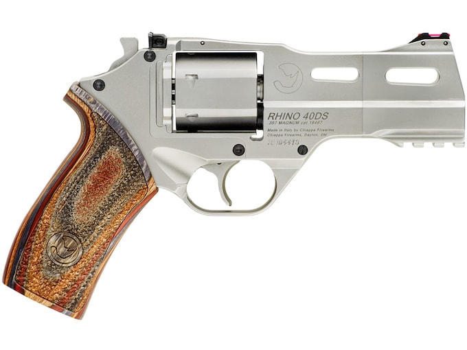 Chiappa Rhino 40DS 357 Magnum Revolver 4″ Chrome Barrel 6 Round Walnut Grip