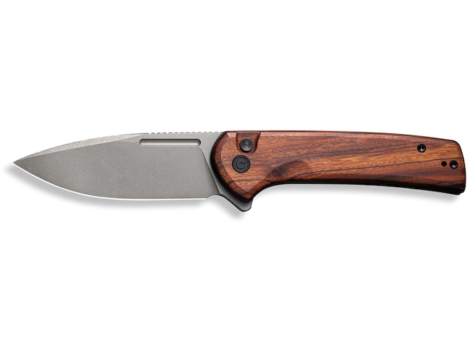 CIVIVI Conspirator Pocket Knife 3.47″ Drop Point Nitro-V Stonewashed Blade Cuibourtia Wood Handle Wood