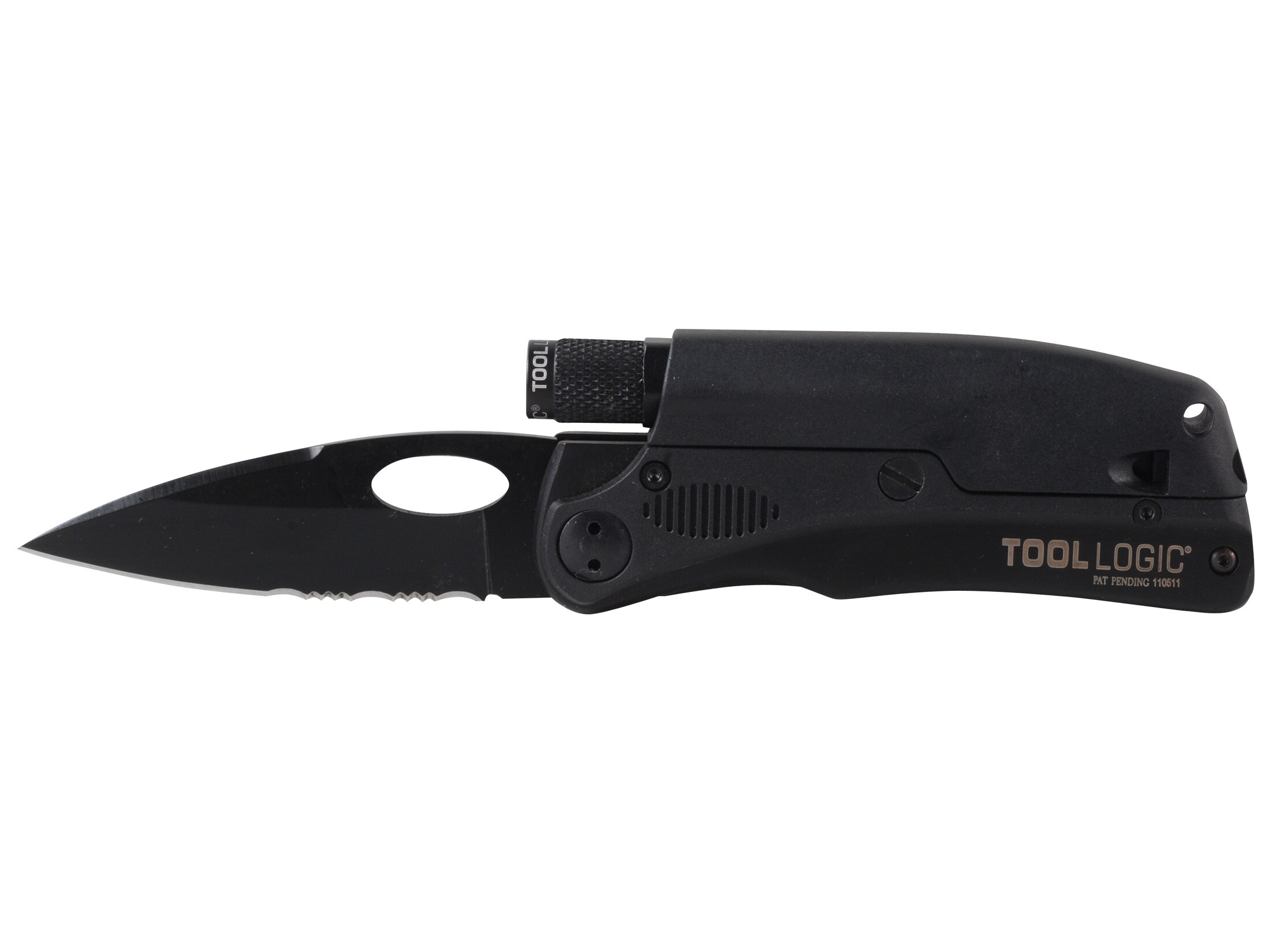 Tool Logic SLPro Tactical Folding Knife 3 Partially Serrated Black