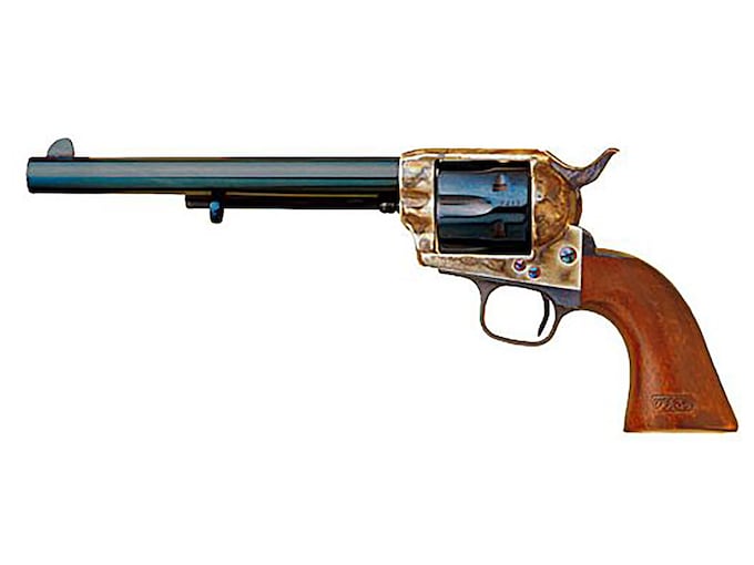 Cimarron Firearms U.S. Cavalry 45 Colt (Long Colt) Revolver 7.5″ Blued Barrel 6 Round Walnut Grip