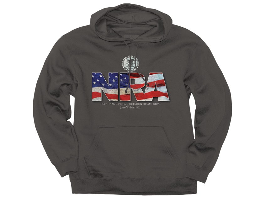 NRA Men's Flag Hooded Sweatshirt Cotton Polyester Blend Safari 2XL