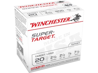 Winchester Super-Target Ammunition 20 Gauge 2-3/4" 7/8 oz #7-1/2 Shot Box of 25