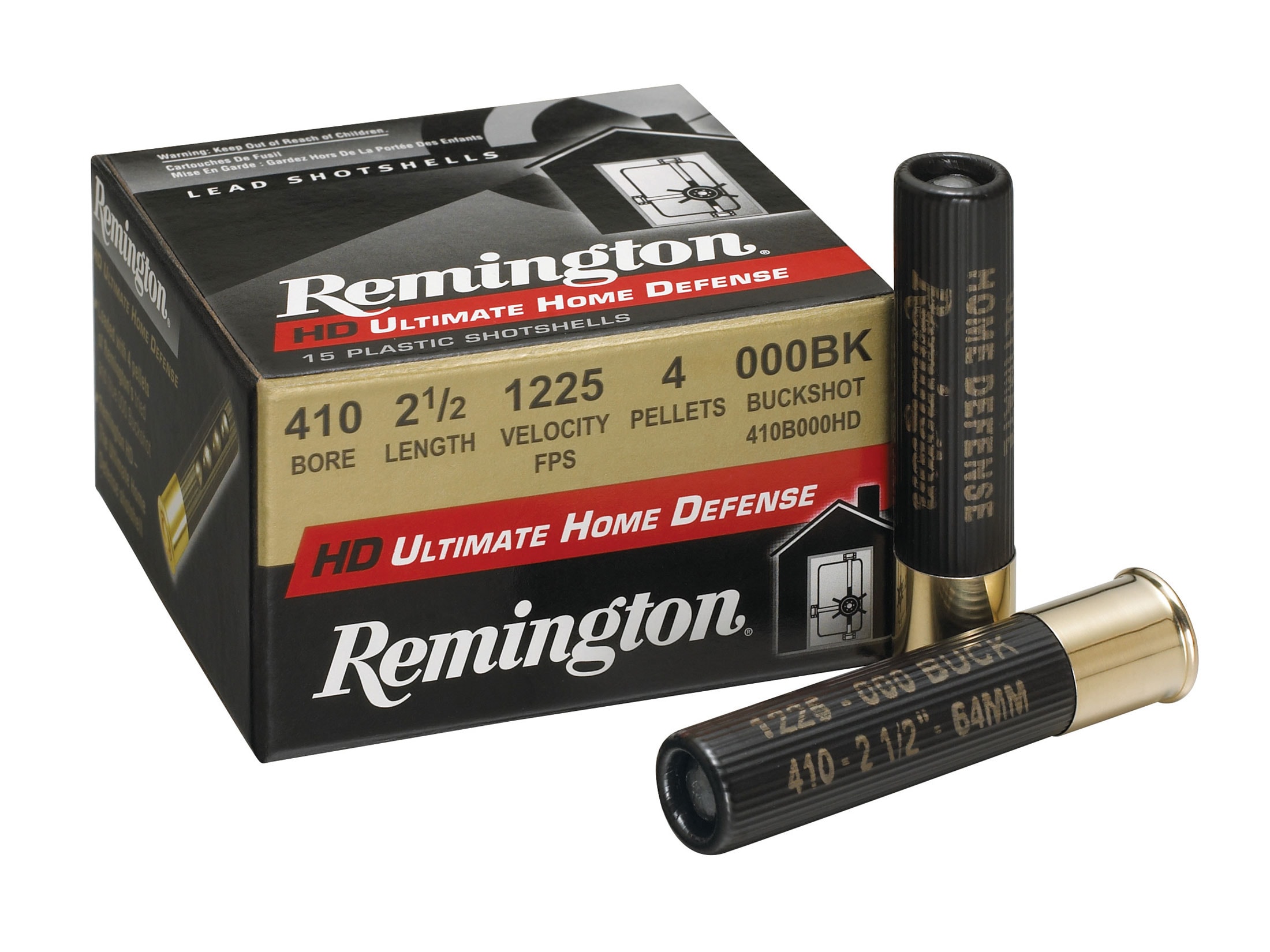 Remington HD Ultimate Defense Ammo 410 Bore 2-1/2 000 Buckshot 4.