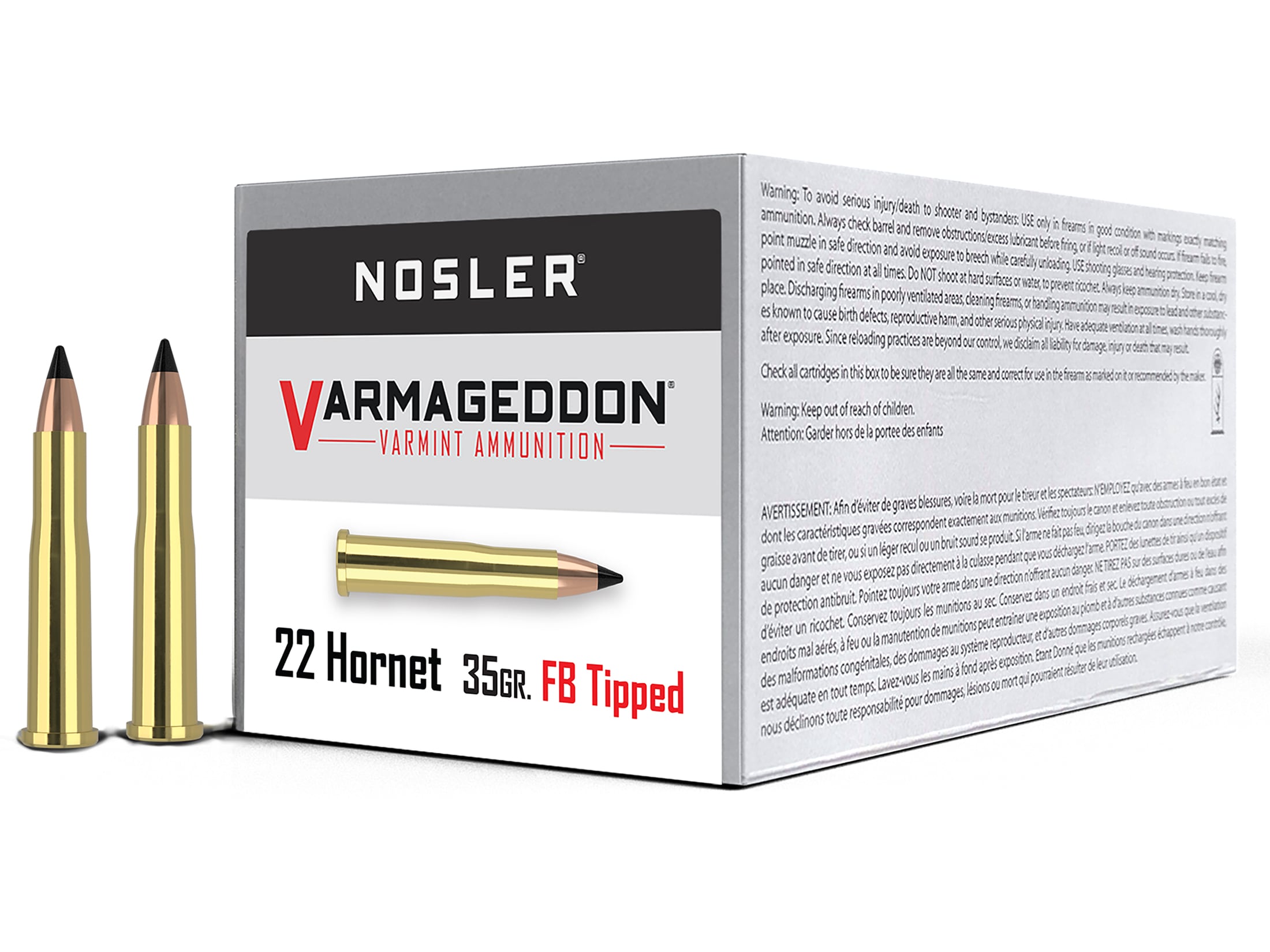 Nosler Varmageddon 22 Hornet Ammo 35 Grain Nosler Varmageddon Polymer