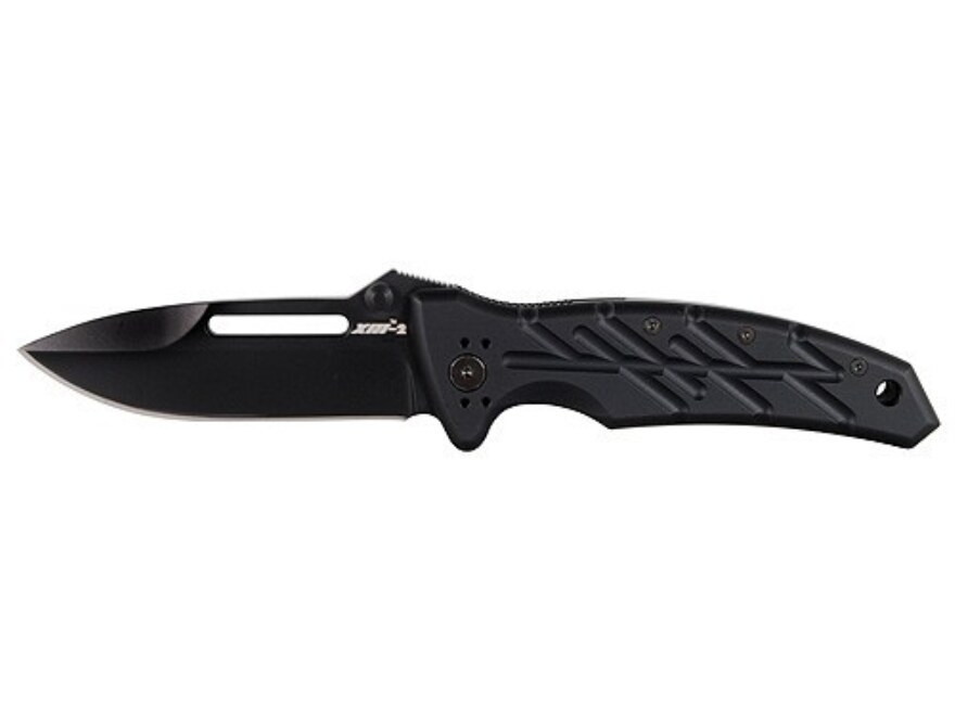 Ontario XM Folding Knife 3.375 Drop Point N690Co Black SS Blade