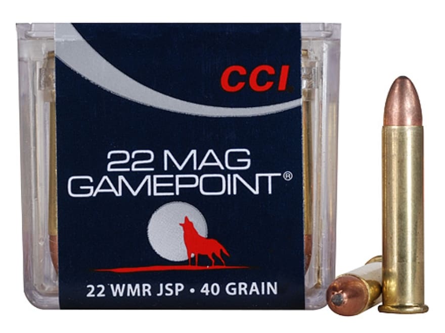 CCI GamePoint Ammunition 22 Winchester Magnum Rimfire (WMR) 40 Grain Jacketed Spire Point