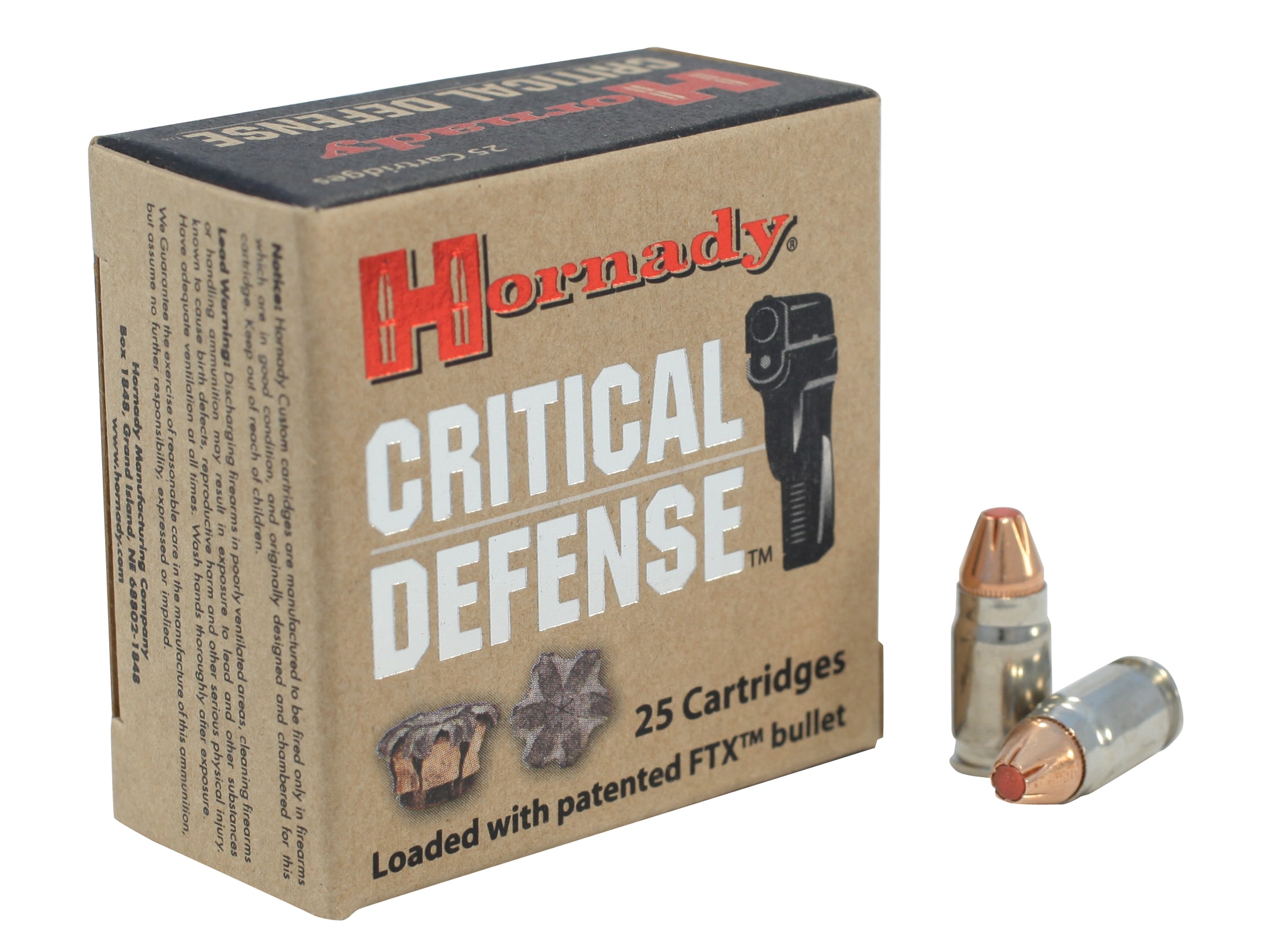 Hornady Critical Defense Ammo 32 North American Arms (NAA) 80 Grain