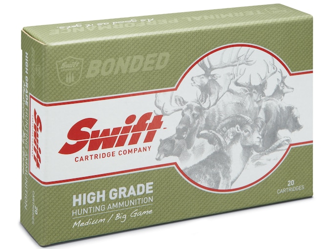 Swift High Grade Big Game Hunting 223 Remington Ammo 62 Grain Swift Scirocco II Bonded Polymer Tip Box of 20