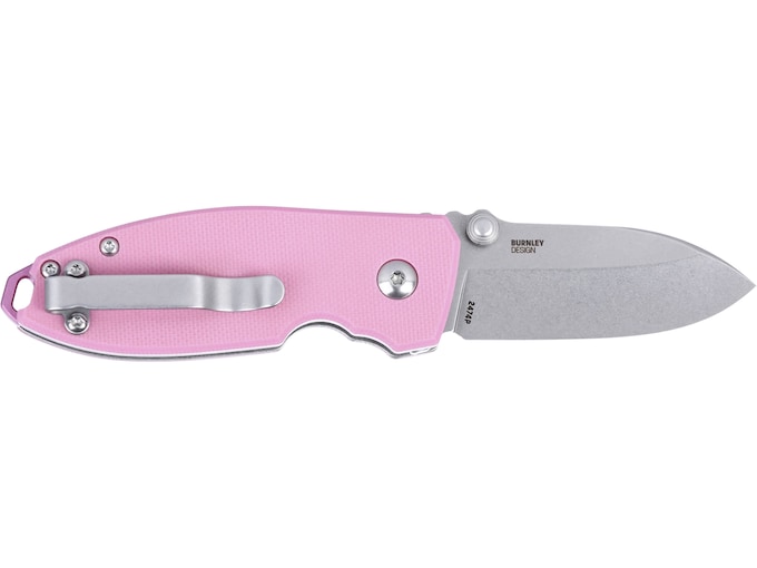 CRKT Squid Button Lock Pocket Knife 2.27″ Drop Point Sandvik 14C28N Stonewashed Blade G-10 Handle Pink