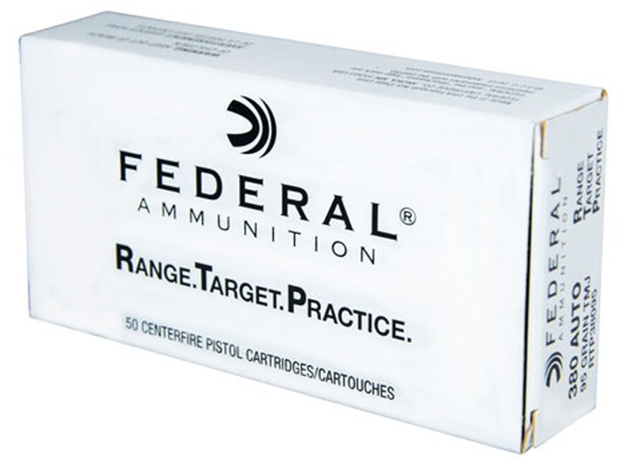 Federal Ultra Target & Range 380 ACP Ammo 95 Grain Full Metal Jacket