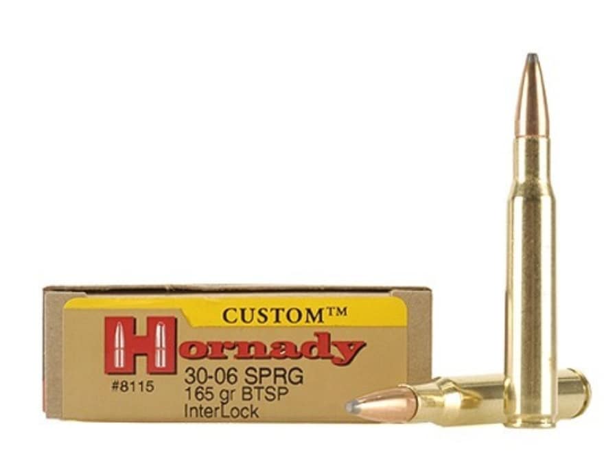 Hornady Custom 30-06 Springfield Ammo 165 Grain Hornady Interlock