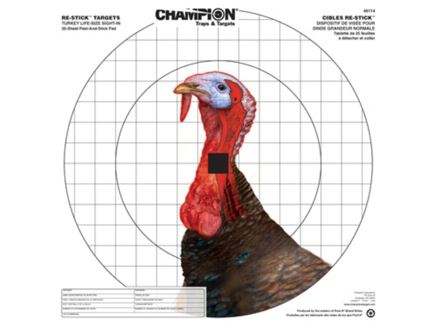 Champion Re-Stick Turkey Sight-In Self-Adhesive Targets 16 x 16 Paper