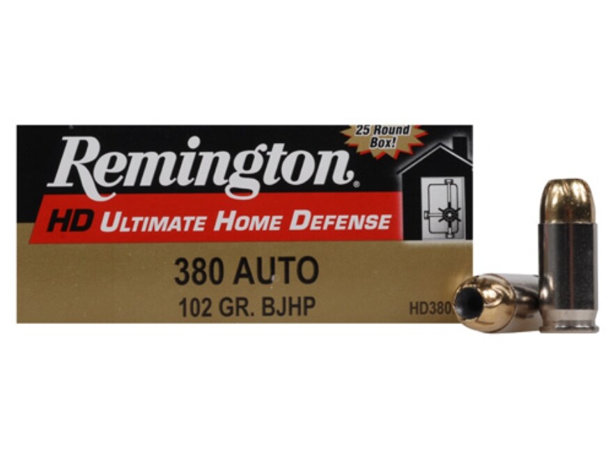 Remington Ultimate Home Defense Ammo 380 ACP 102 Grain Brass Jacketed