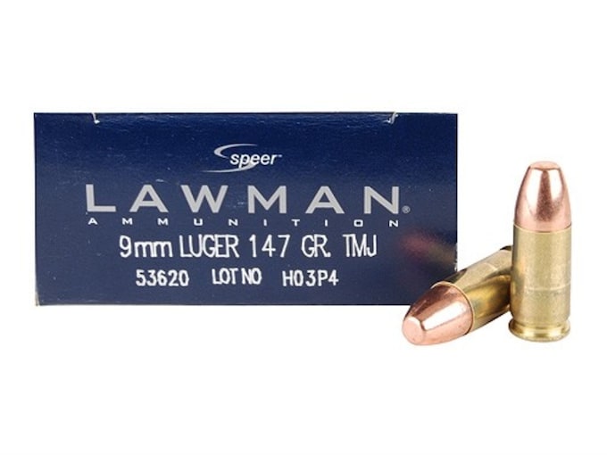 Speer Lawman 9mm Luger Ammo 147 Grain Full Metal Jacket Box of 50