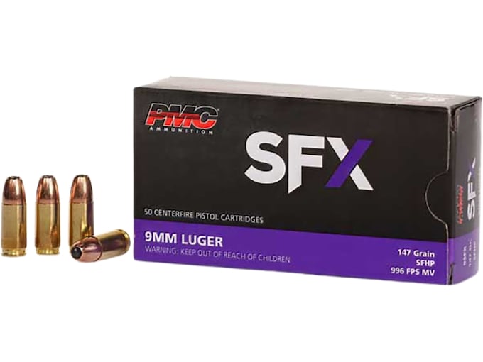 PMC SFX 9mm Luger Ammo 147 Grain Jacketed Hollow Point Box of 50