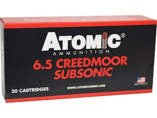 Atomic Ammunition Subsonic Ammunition 6.5 Creedmoor 129 Grain Jacketed Soft Point Box of 20