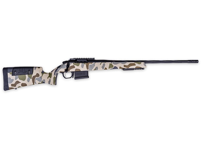 Weatherby 307 HUSH Bolt Action Rifle 280 Ackley Improved 26" Fluted Graphite Black Threaded Barrel Cerakote Black Frame Hush Tundra Camo Adjustable Comb Stock