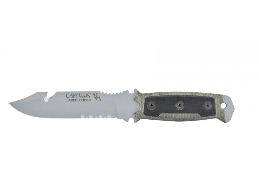 Camillus Skol Fixed Blade Knife 4.87 Partially Serrated Clip Point