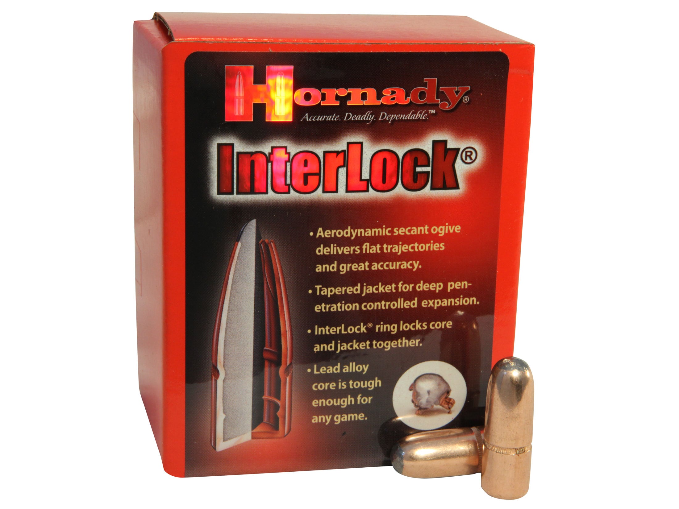 Round nose round 6’4” 45L Hornady InterLock Bullets 45 Cal (458 Diameter) 500 Grain