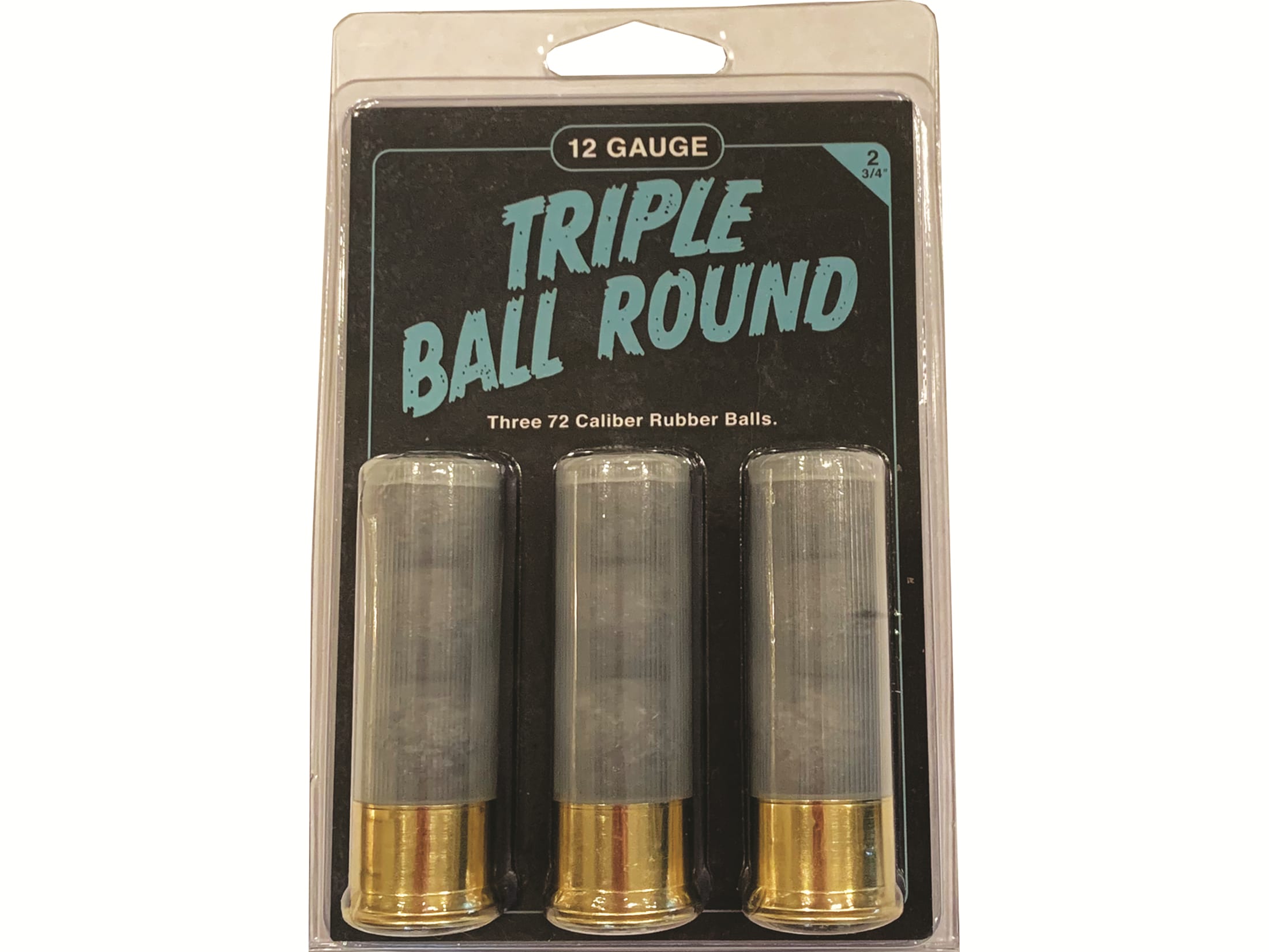 Reaper Defense Triple Ball Round Ammo 12 Ga 2-3/4 72 Cal Rubber Balls