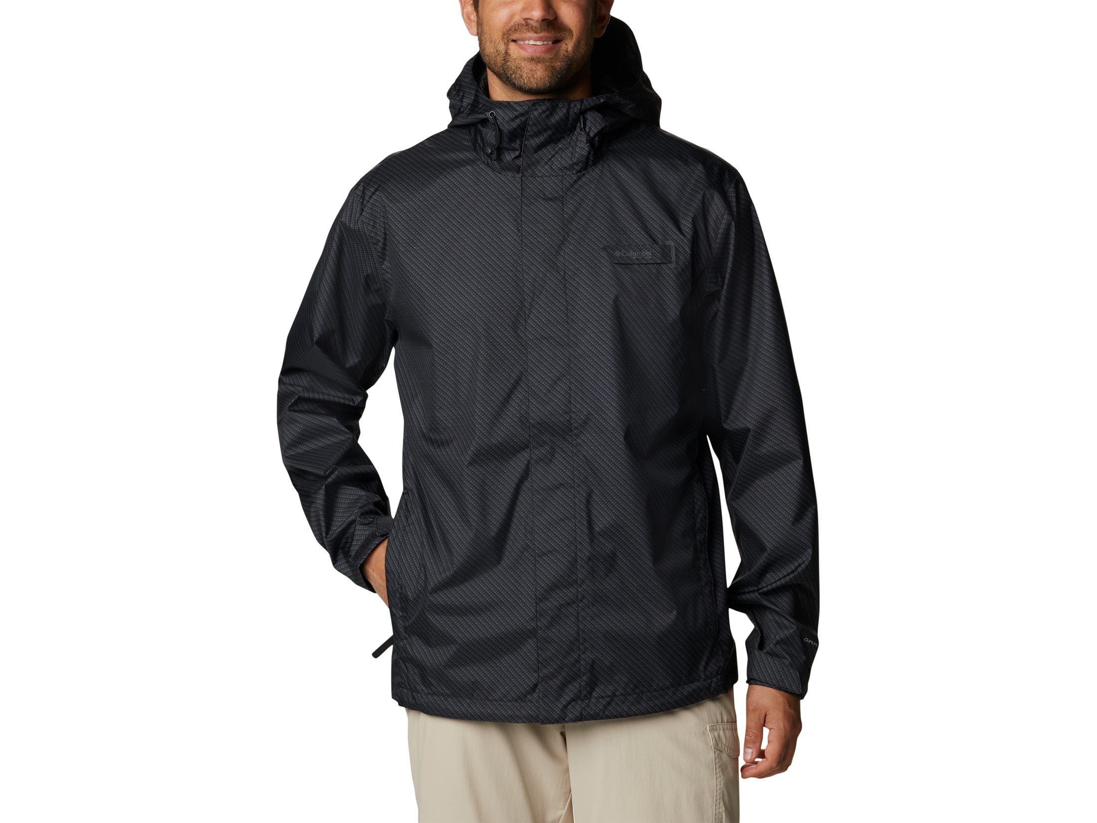 Columbia Men s PFG Terminal Tackle Rain Jacket Black Carbon Fiber XL