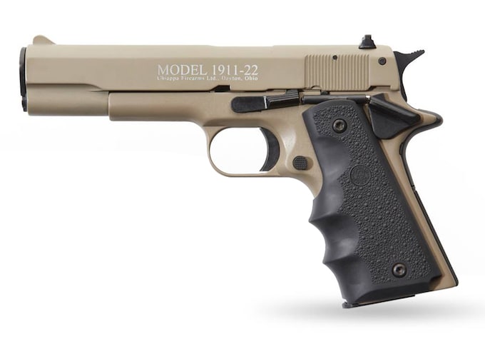 Chiappa 1911-22 22LR Pistol 5″ Barrel 10+1 Round Tan Slide Black Grip Tan Frame