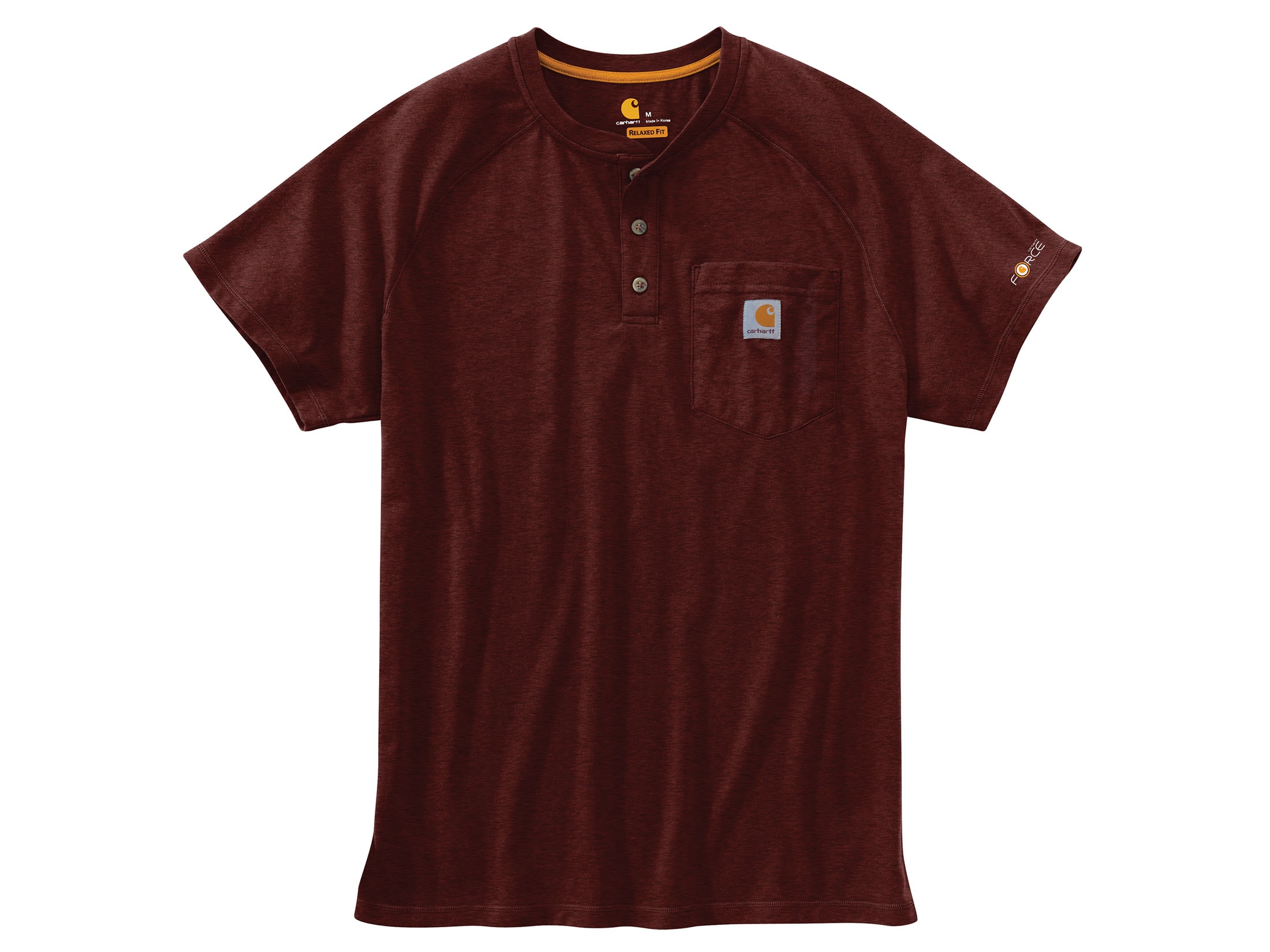 Carhartt Men's Force Delmont Henley Short Sleeve T-Shirt