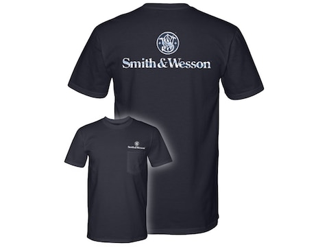 Smith & Wesson Men's Chrome Logo T-Shirt Short Sleeve Cotton Navy