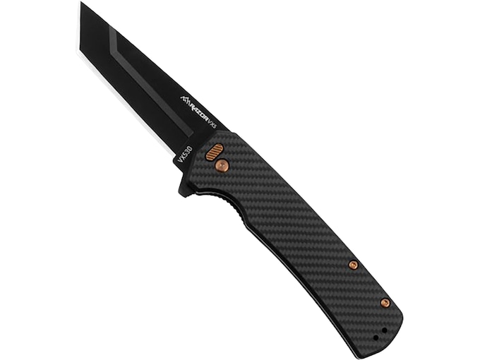 Outdoor Edge Razor VX5 Pocket Knife 3″ Tanto Point 420J2 Black Oxide Blade Carbon Fiber Handle Black