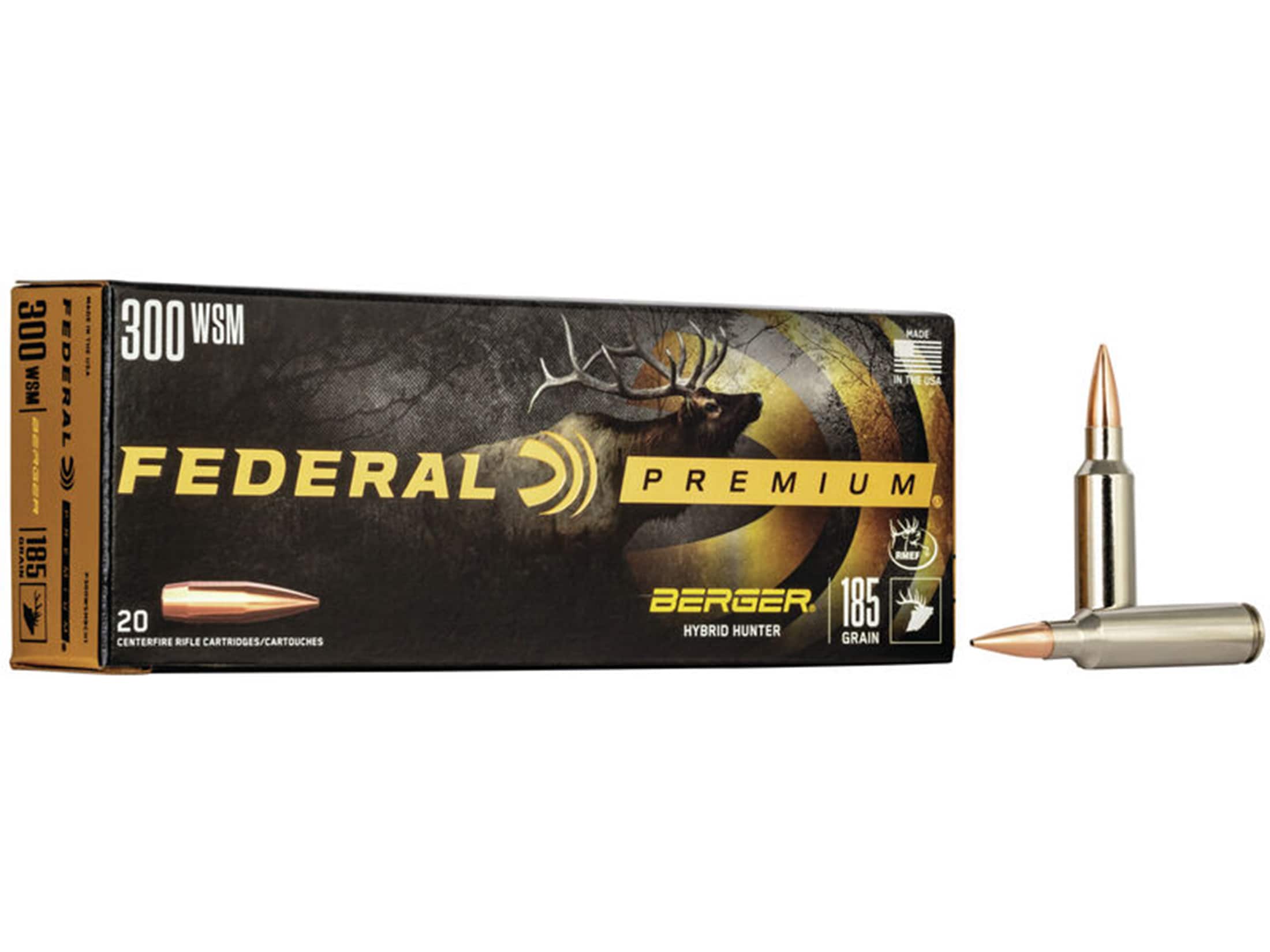 Federal Premium Ammunition 300 Winchester Short Magnum (WSM) 185 Grain Berger Hybrid Hunter