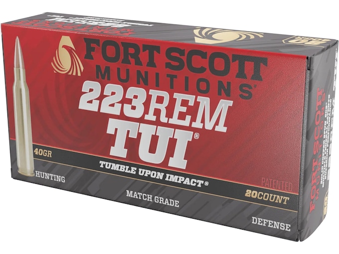 Fort Scott Munitions TUI 223 Remington Ammo 40 Grain Solid Lead Free Box of 20