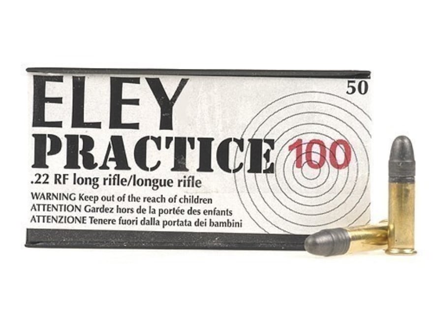 Eley Practice 100 22LR Ammo 40 Grain Lead Round Nose Case of 500 (10