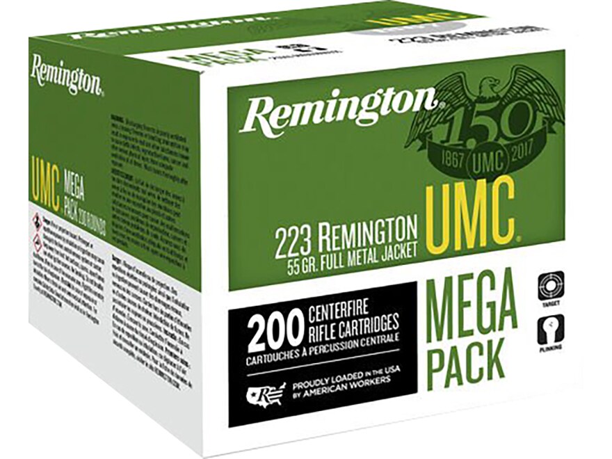 Remington UMC Ammunition 223 Remington 55 Grain Full Metal Jacket