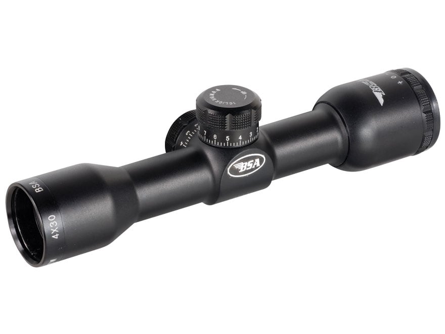 BSA Tactical Weapon Rifle Scope 4x 30mm Mil Dot Reticle Matte Black