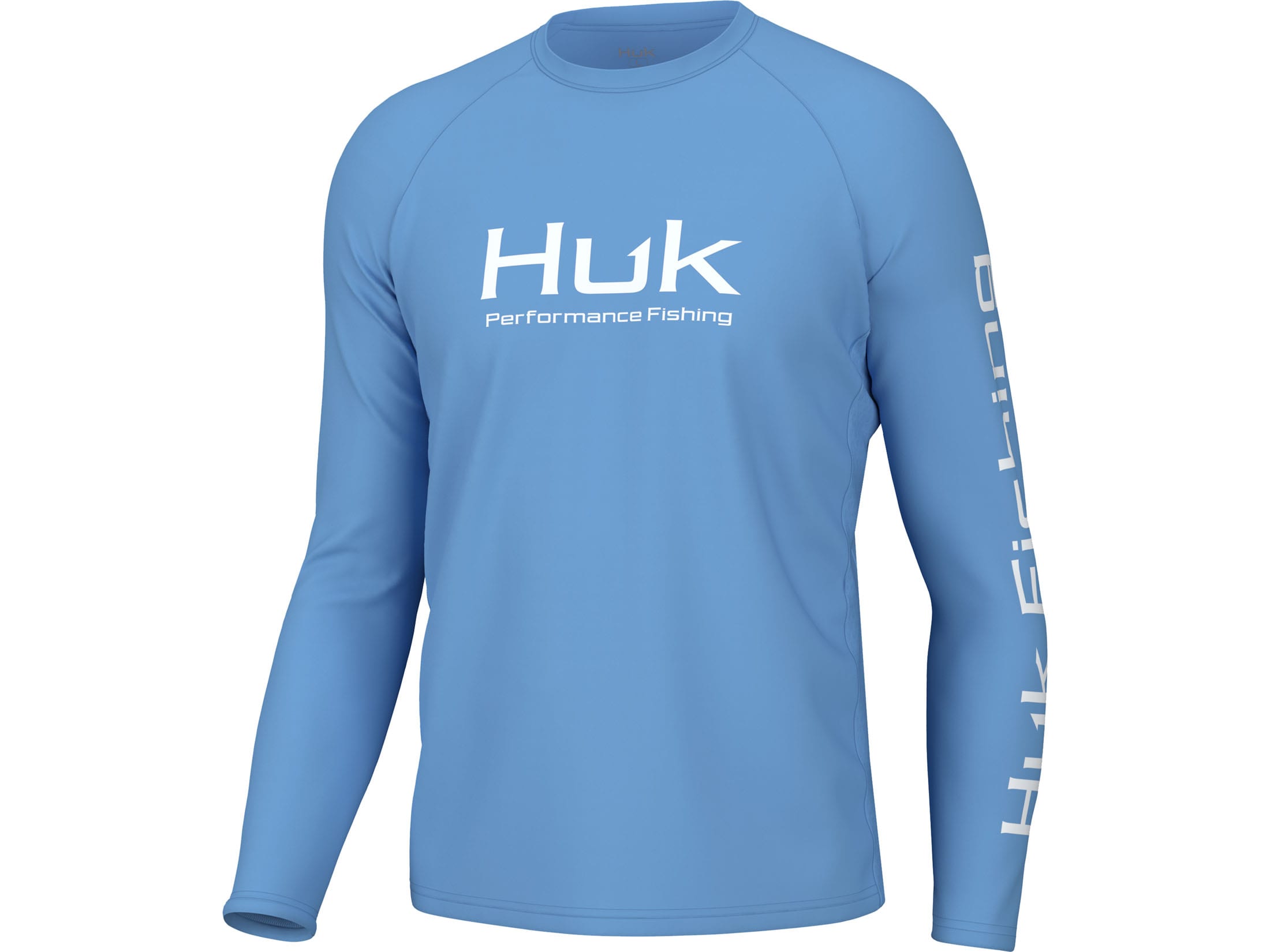 HUK Pursuit Long Sleeve Fishing Tee - Sun Protection, Moisture Wicking, Fog Green, Size XL