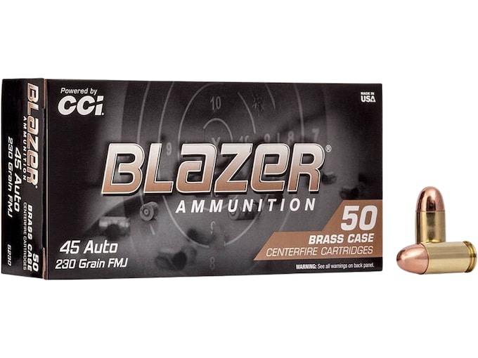 Blazer Brass 45 ACP Ammo 230 Grain Full Metal Jacket Box of 50