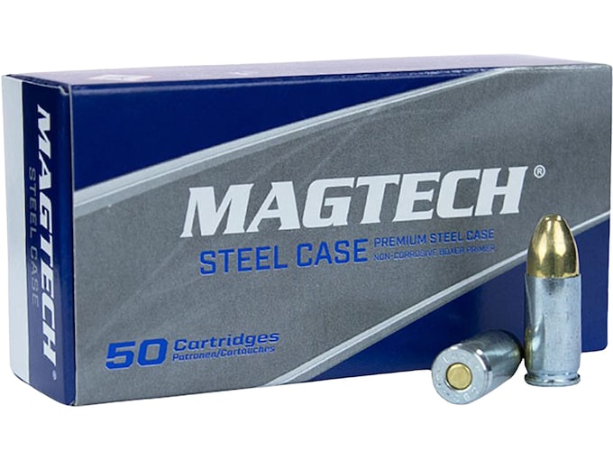 Magtech Steel Case 9mm Luger Ammo 124 Grain Full Metal Jacket Box of 50