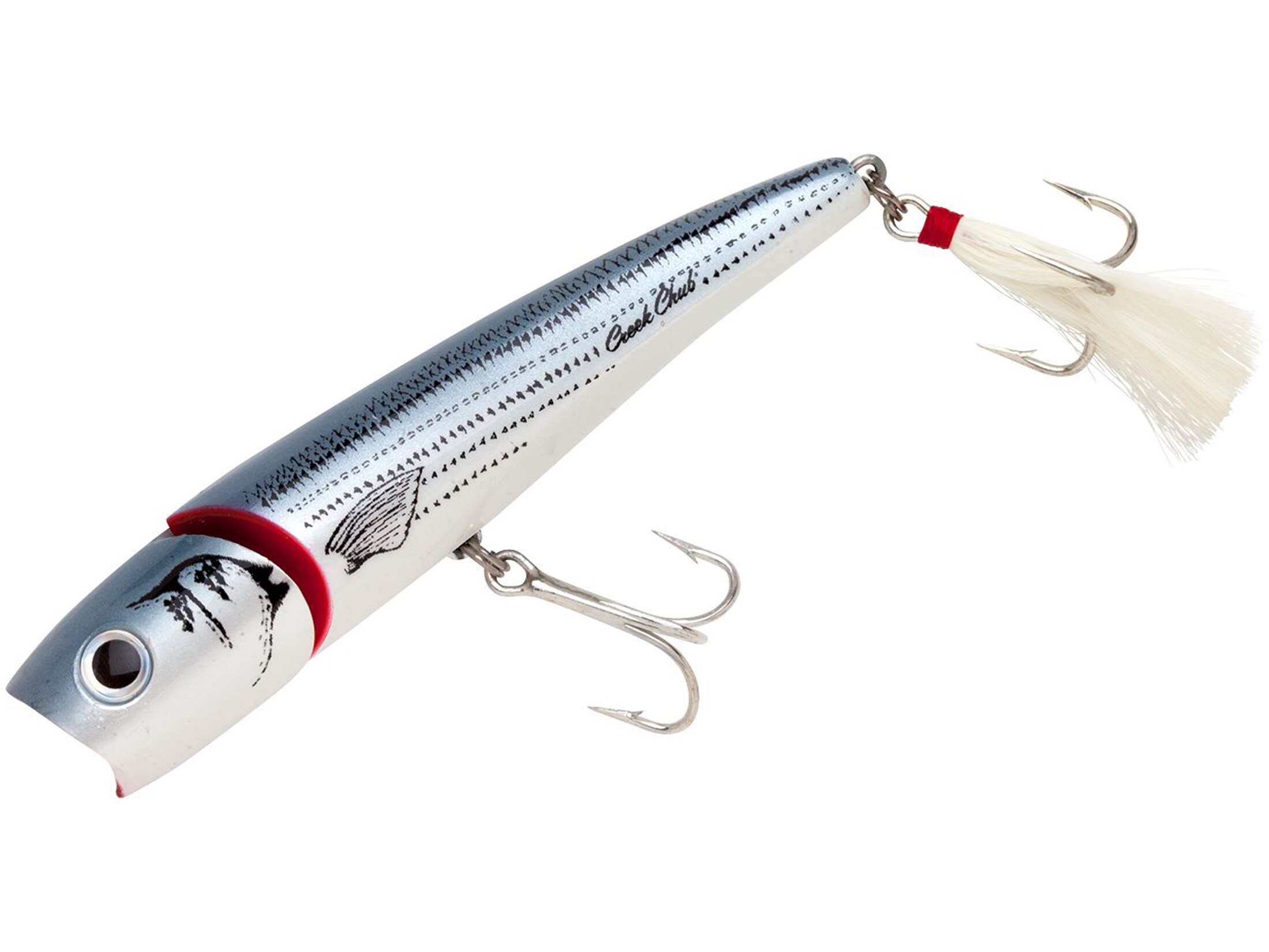 Creek Chub Knuckle Head Topwater Silver Black Back