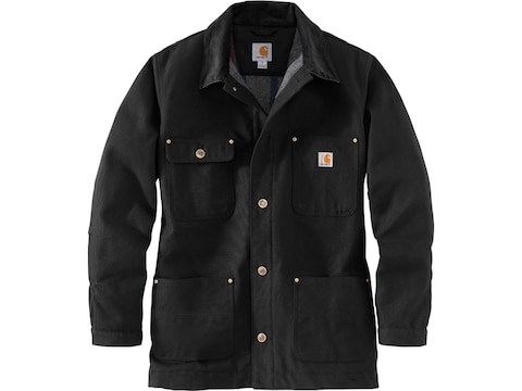 Carhartt Men's Loose Fit Firm Duck Lined Chore Coat Black Large