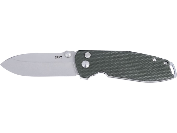 CRKT Squid XM Button Lock Pocket Knife 2.95″ Drop Point D2 Stonewashed Blade Micarta Handle Green