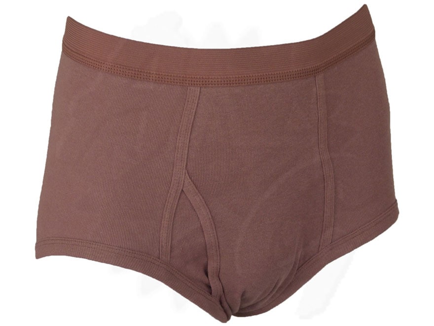Military Surplus Men's Size 34 Cotton Briefs 3 Pack Grade 1 Brown