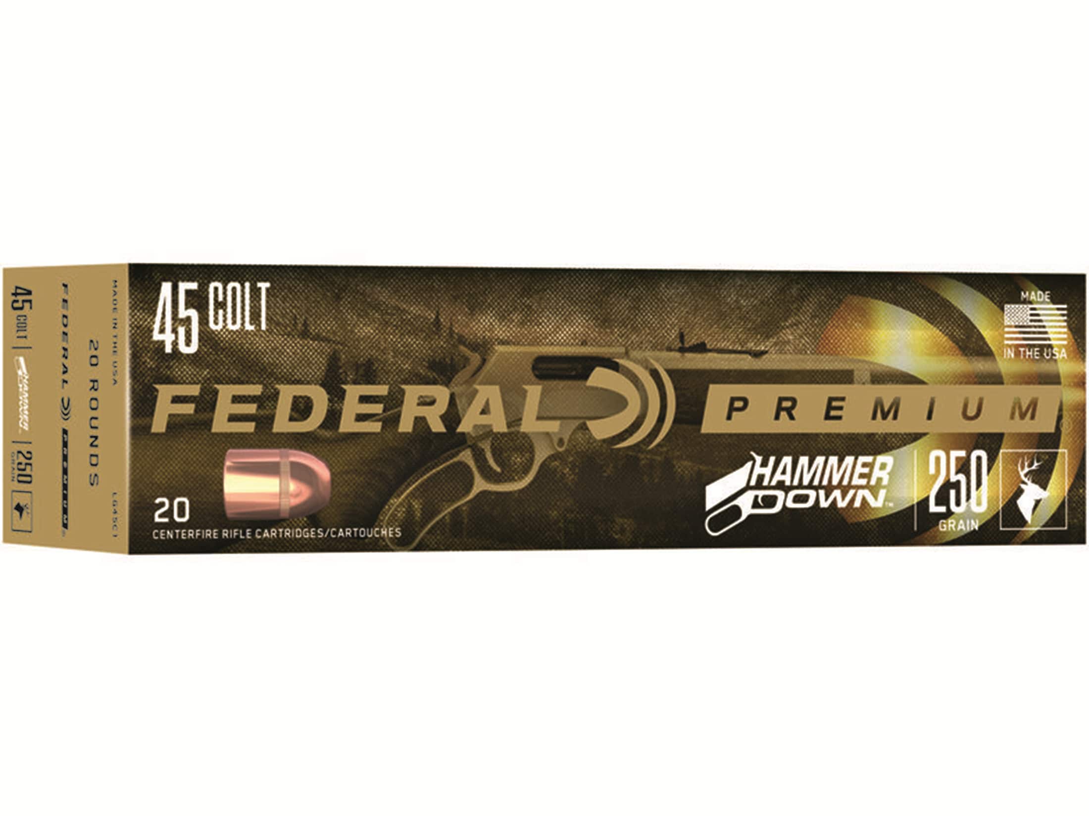 Federal Premium HammerDown 45 Colt (Long Colt) Ammo 250 Grain Bonded