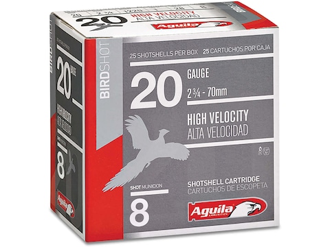 Aguila High Velocity Game Load Ammunition 20 Gauge 2-3/4" 1 oz #8 Shot