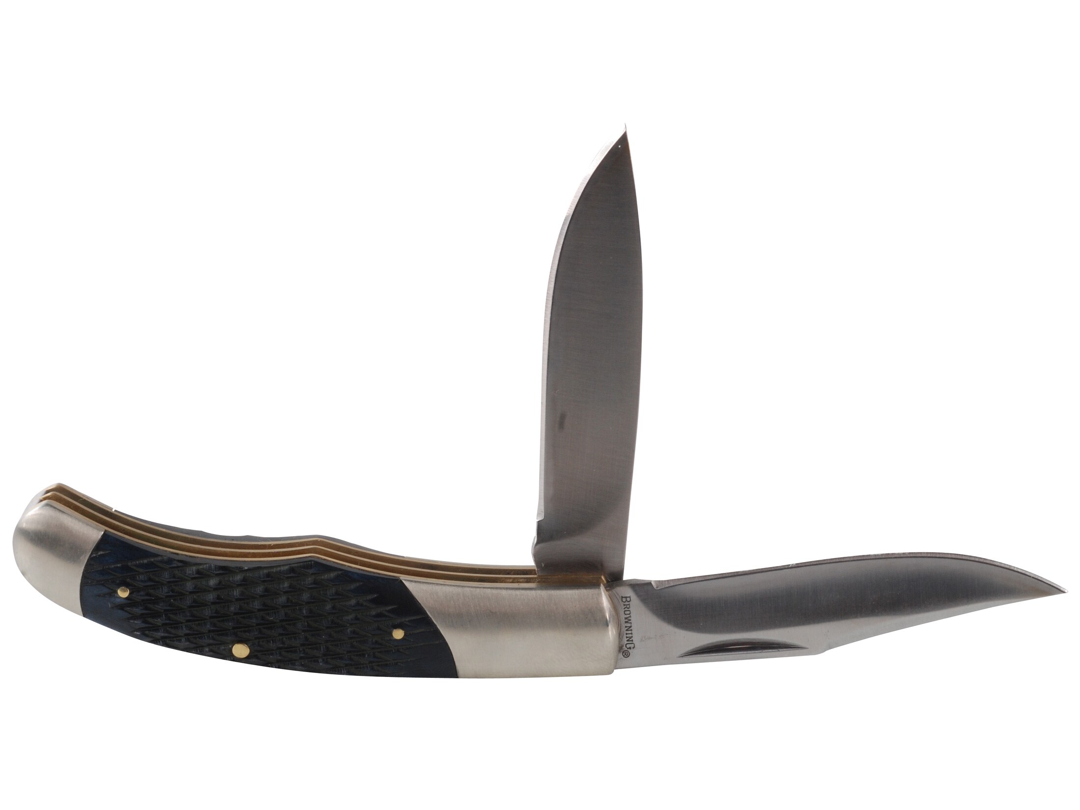 Browning Gunstock Folding Knife 2Blade 440 SS Blades Jigged Bone