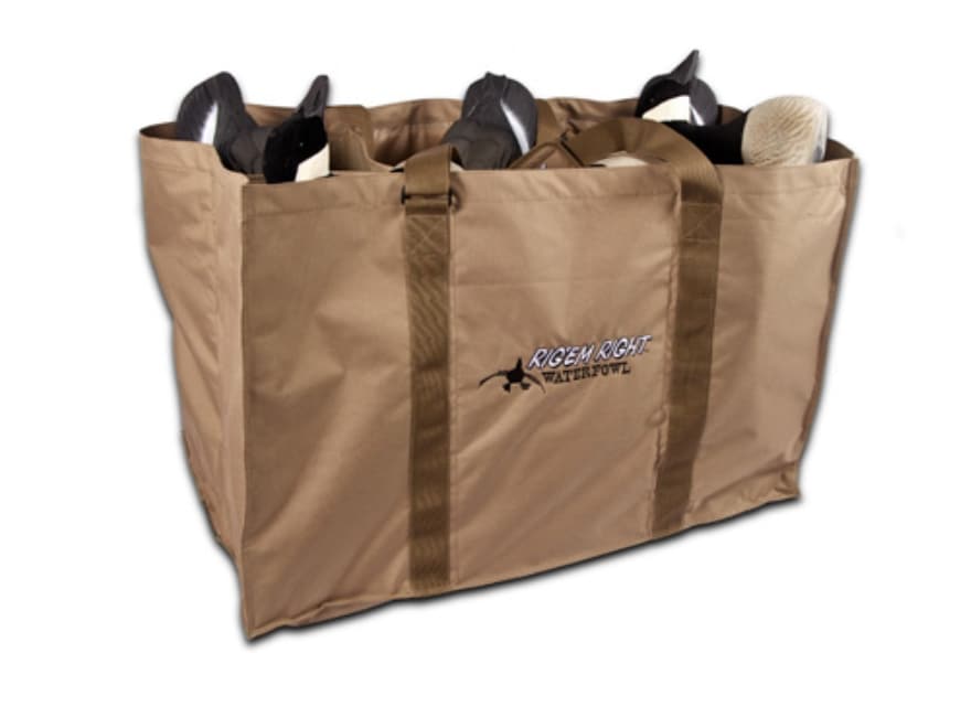 Rig'Em Right 6 Slot Floater Goose Decoy Bag Nylon Tan Black