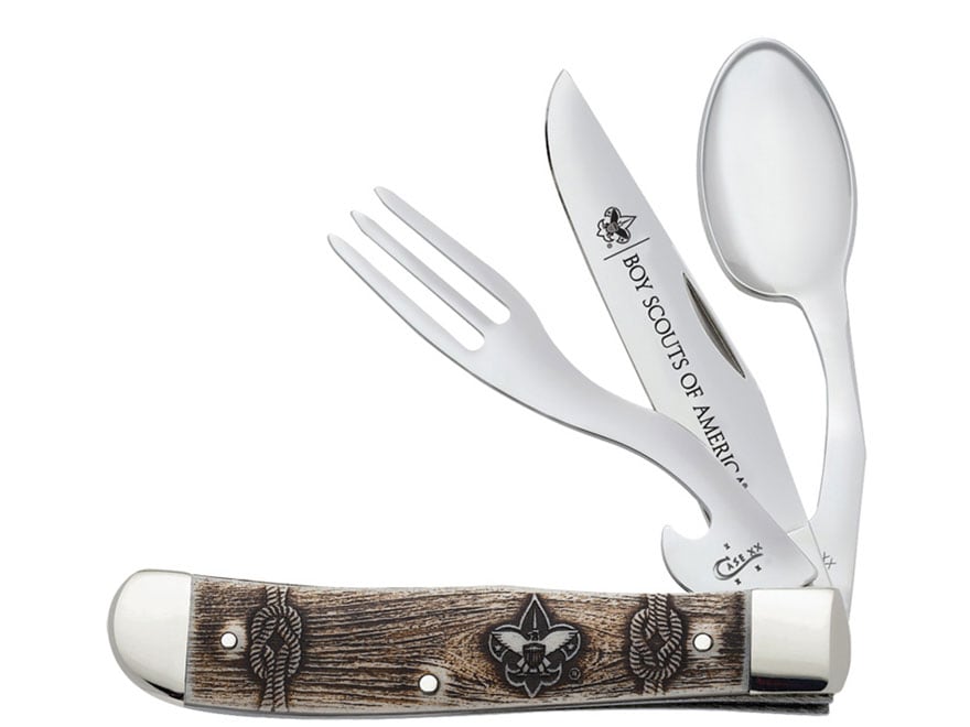 Case Boy Scouts of America Hobo Folding Knife Clip, Fork Spoon SS