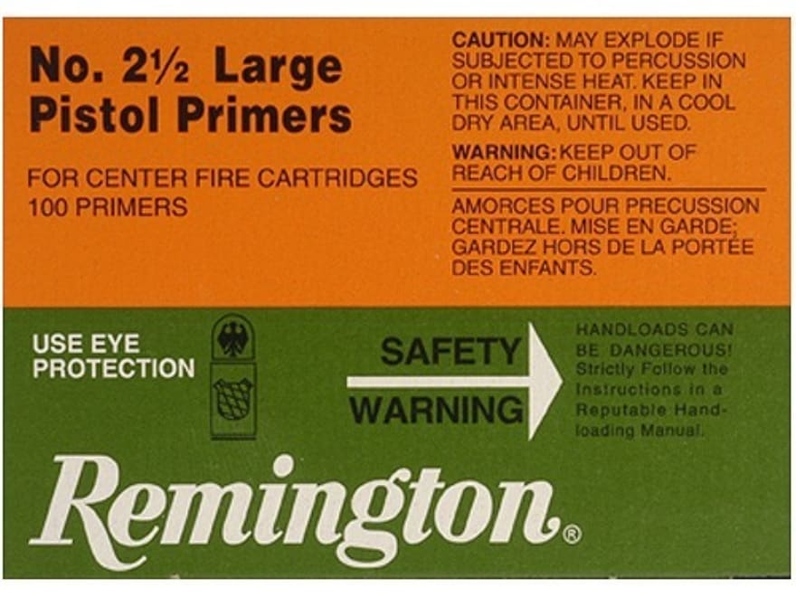 Remington Large Pistol Primers 21/2 Case of 5000 (5 Boxes of 1000)