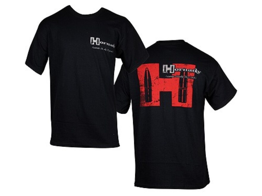 Hornady Weathered T-Shirt Short Sleeve Cotton Black Medium (40)