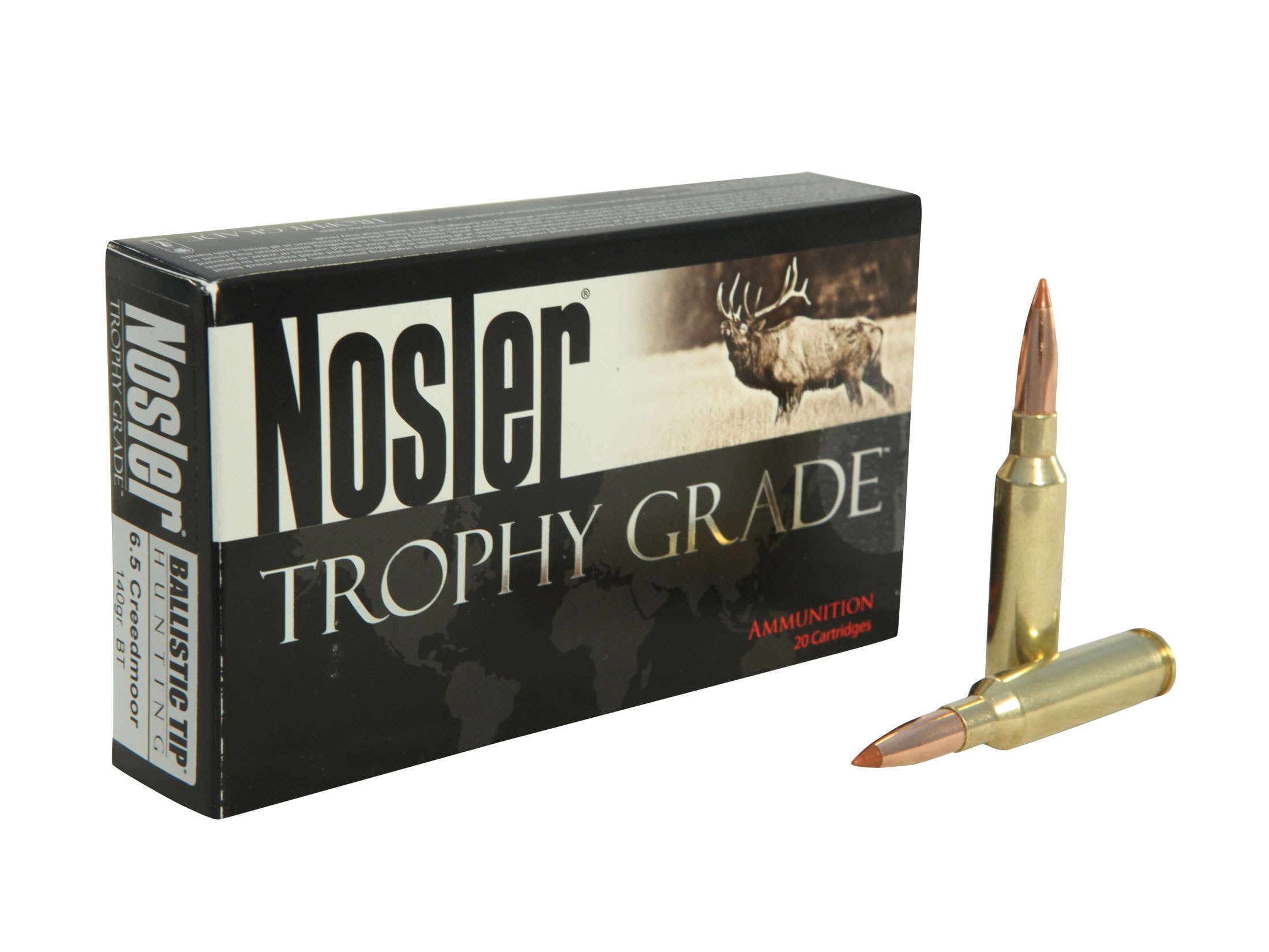 Nosler trophy grade ammo 6 5 creedmoor 140 grain ballistic tip box of