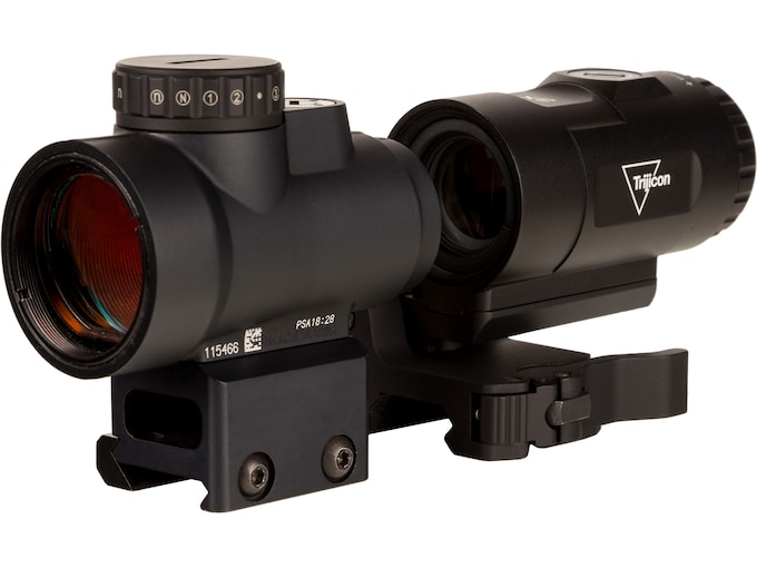 Trijicon Combo MRO HD Red Dot Sight 68 MOA Reticle with 2.0 MOA Dot with Picatinny Full Co-Witness Mount & 3X Magnifier Matte Black